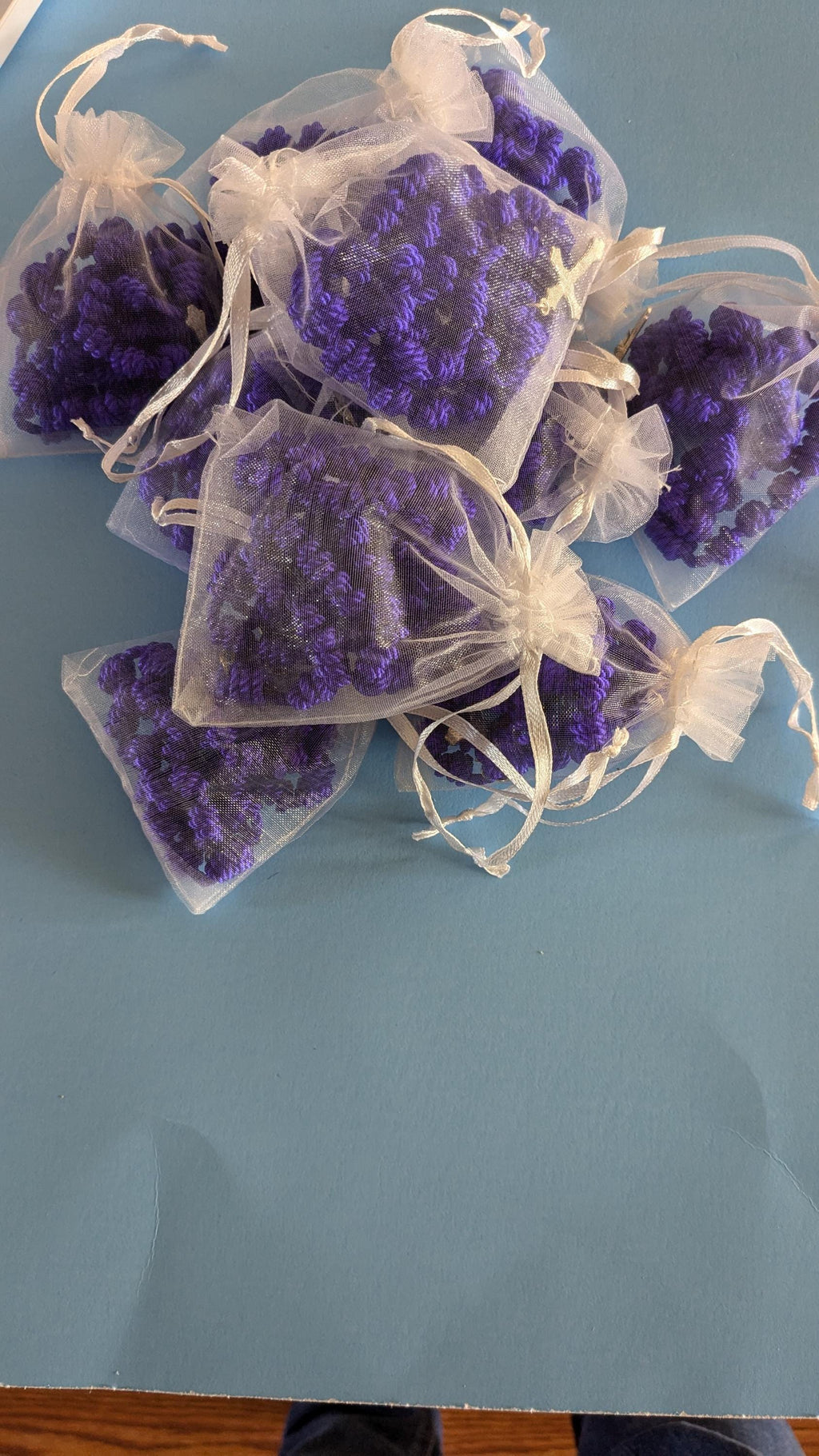 Royal Blue Knotted Rosary, Large