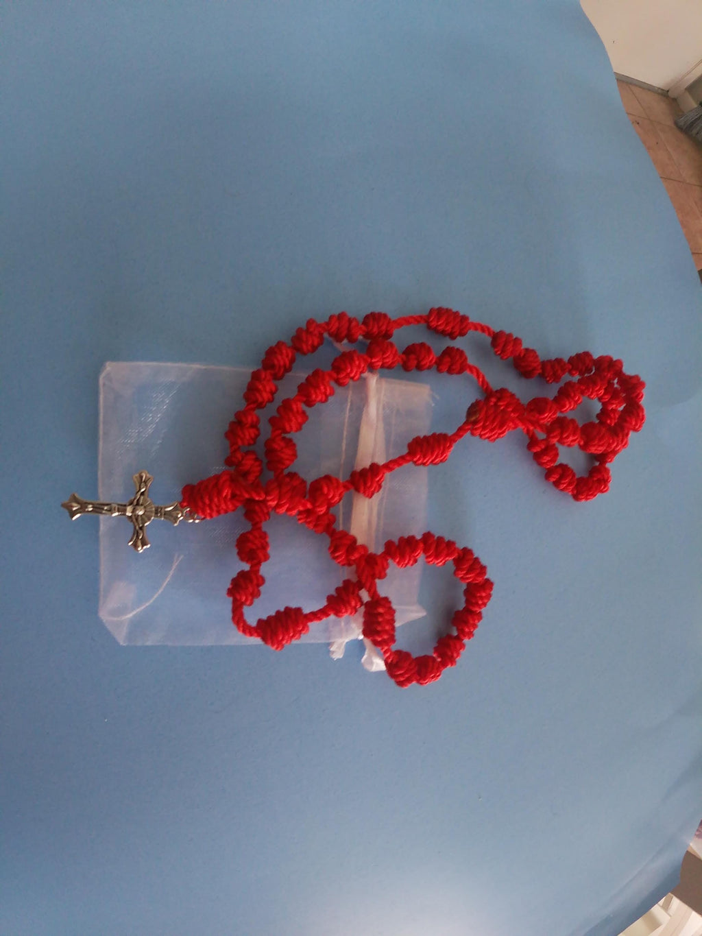 Red Knotted Rosary, large