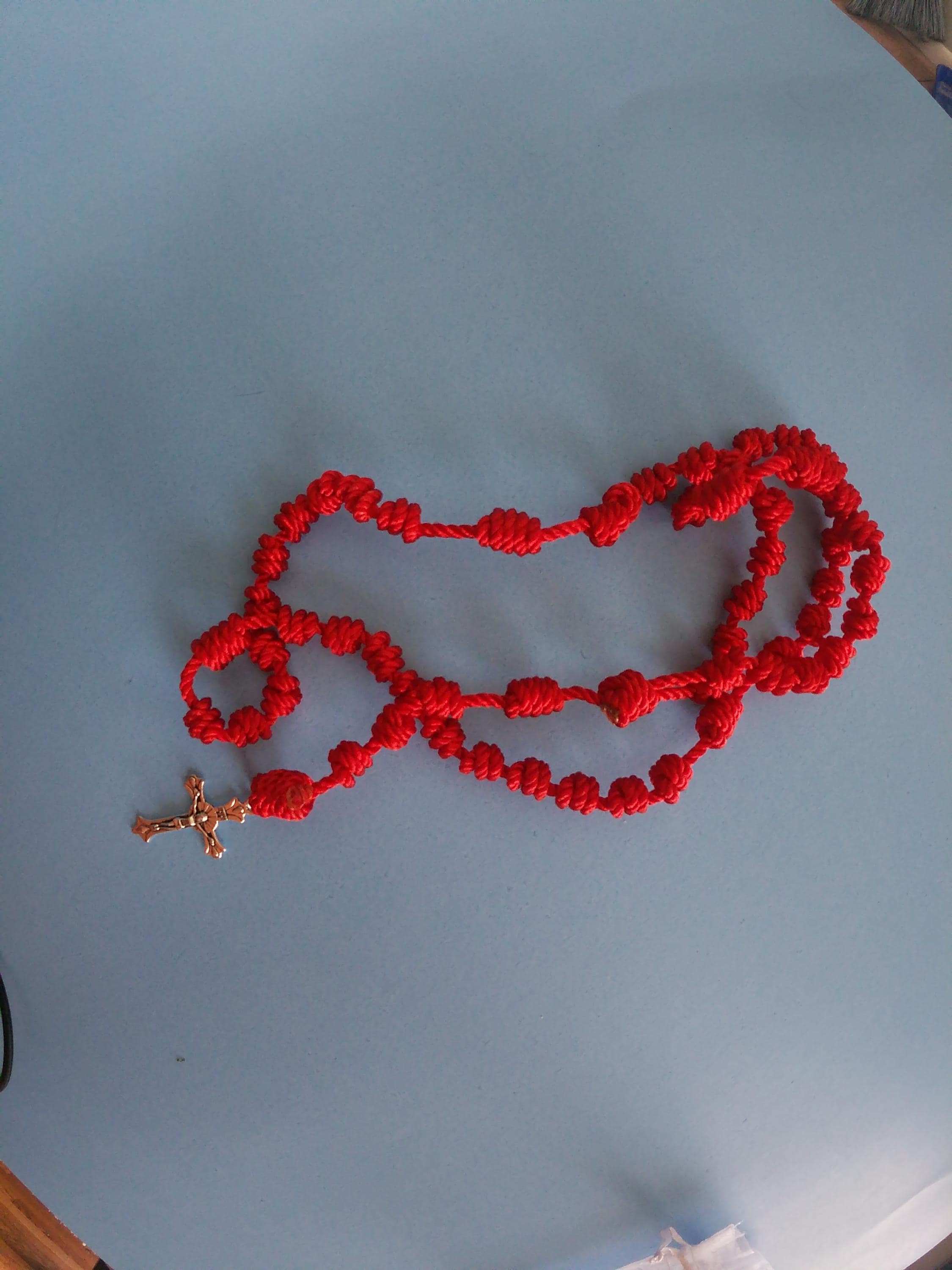 Red Knotted Rosary, large
