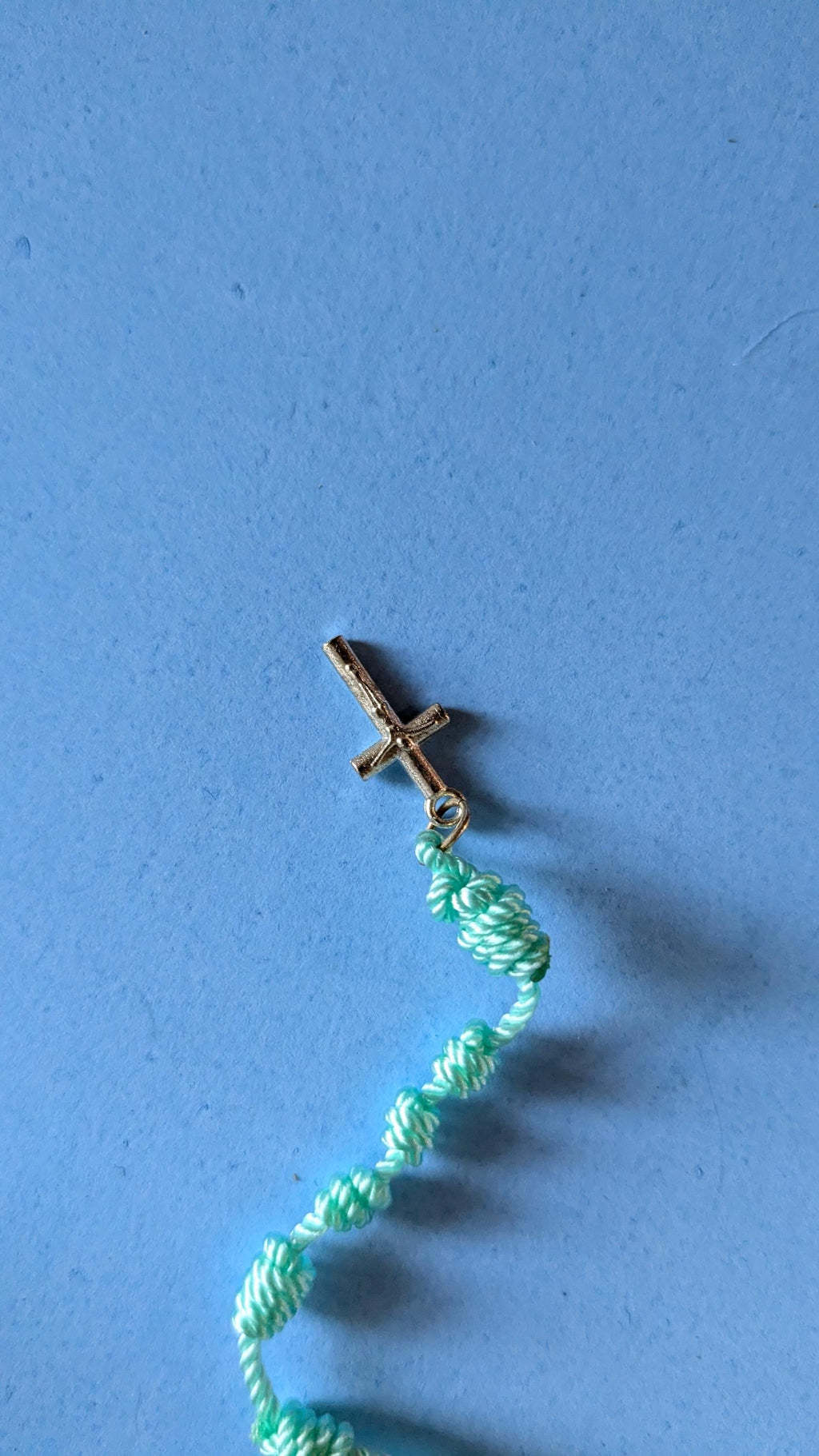 Teal, Knotted Rosary, small