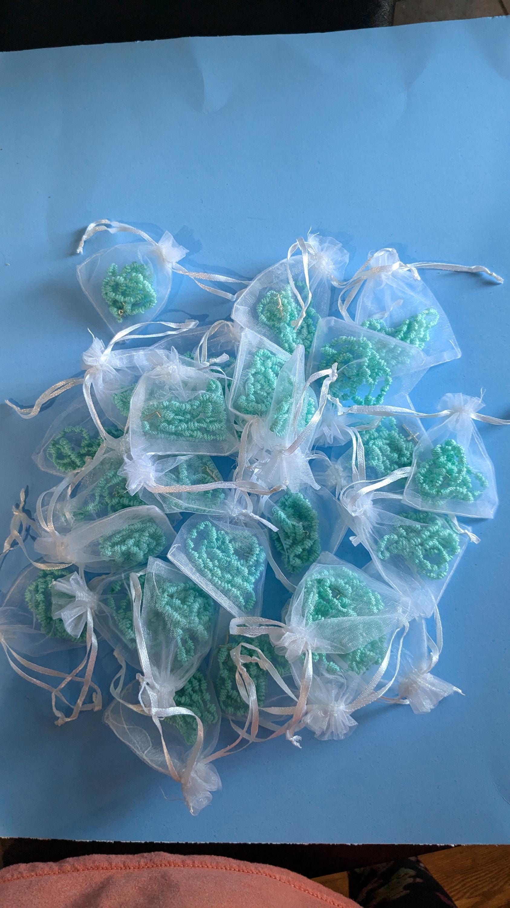 Teal, Knotted Rosary, small