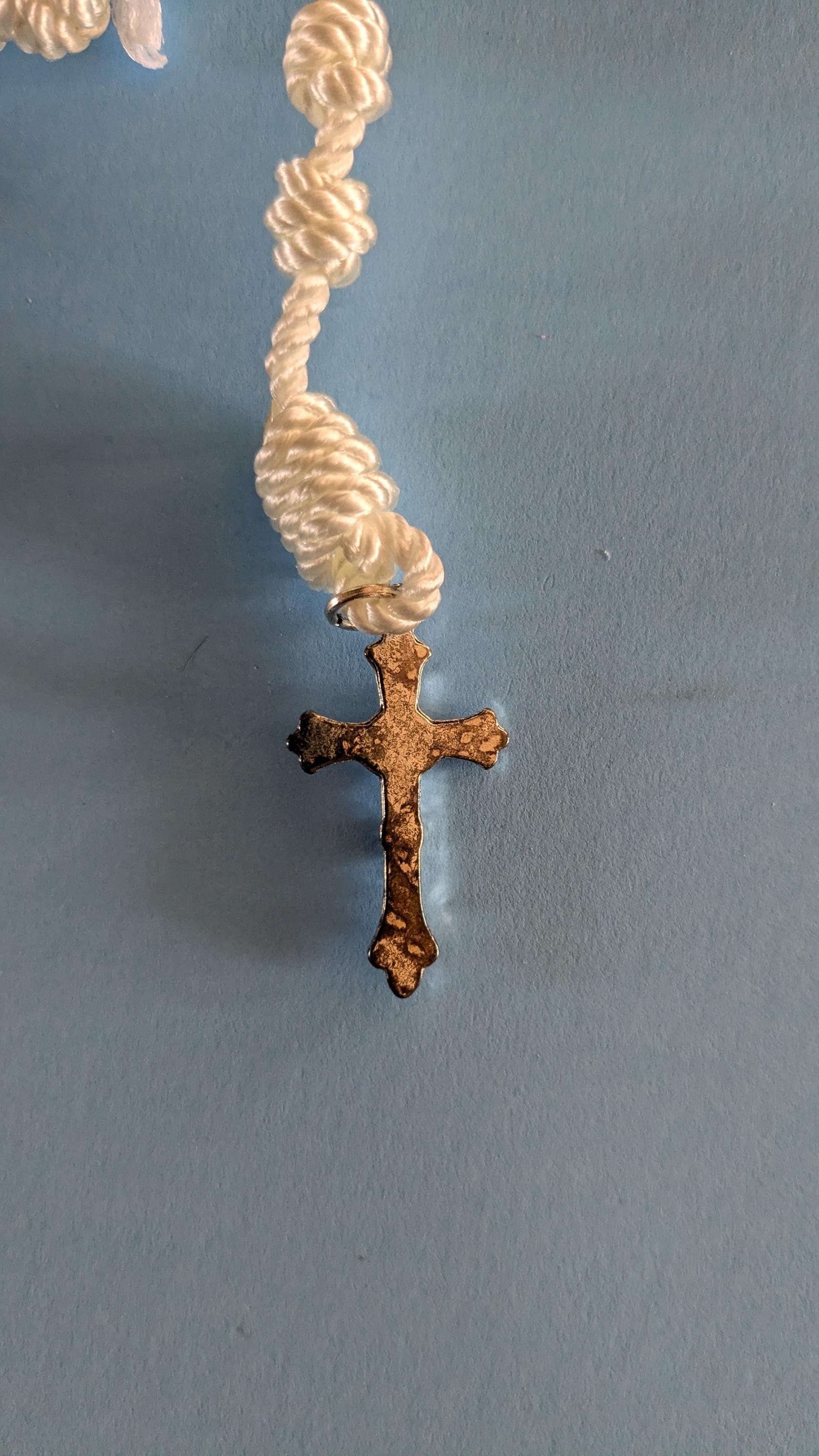 White, Knotted Rosary, Large