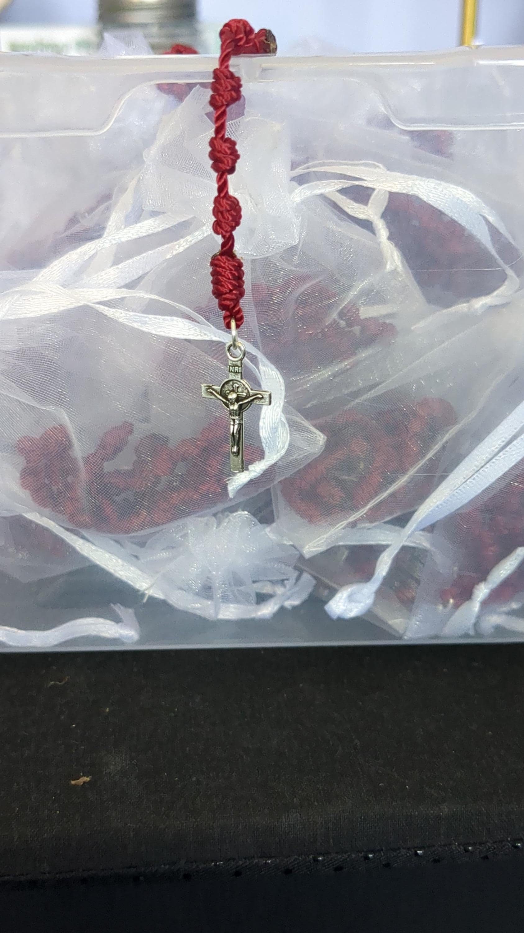Wine Knotted Rosary, small
