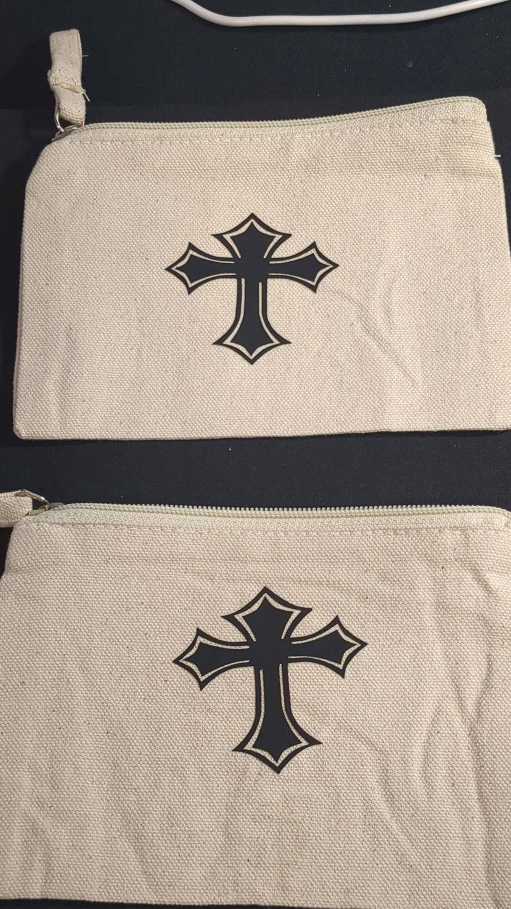Canvas Cross Pouch: Rosary & Prayer Card Holder