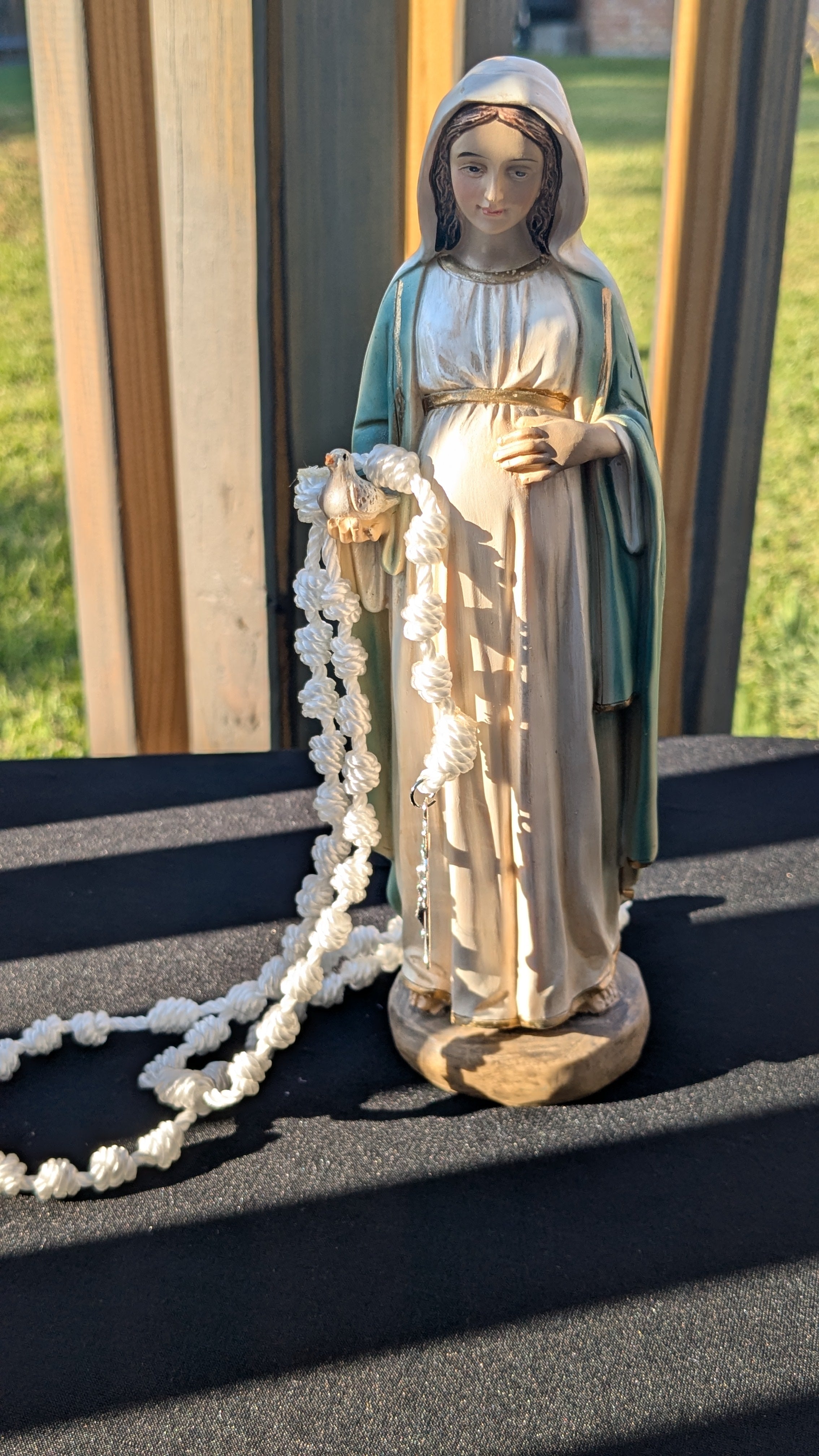 White, Knotted Rosary, Large