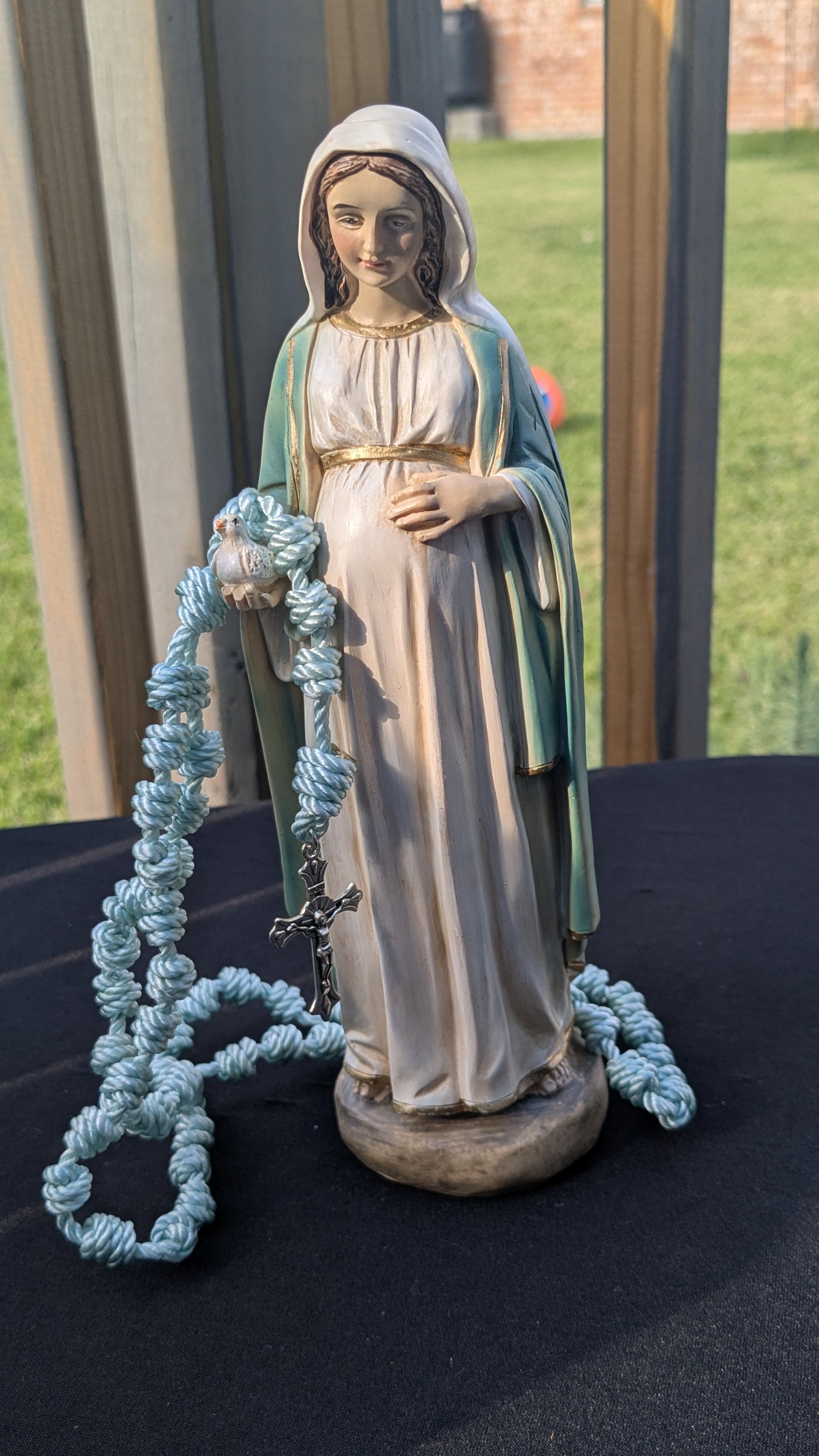 Light Blue Knotted Rosary, Large