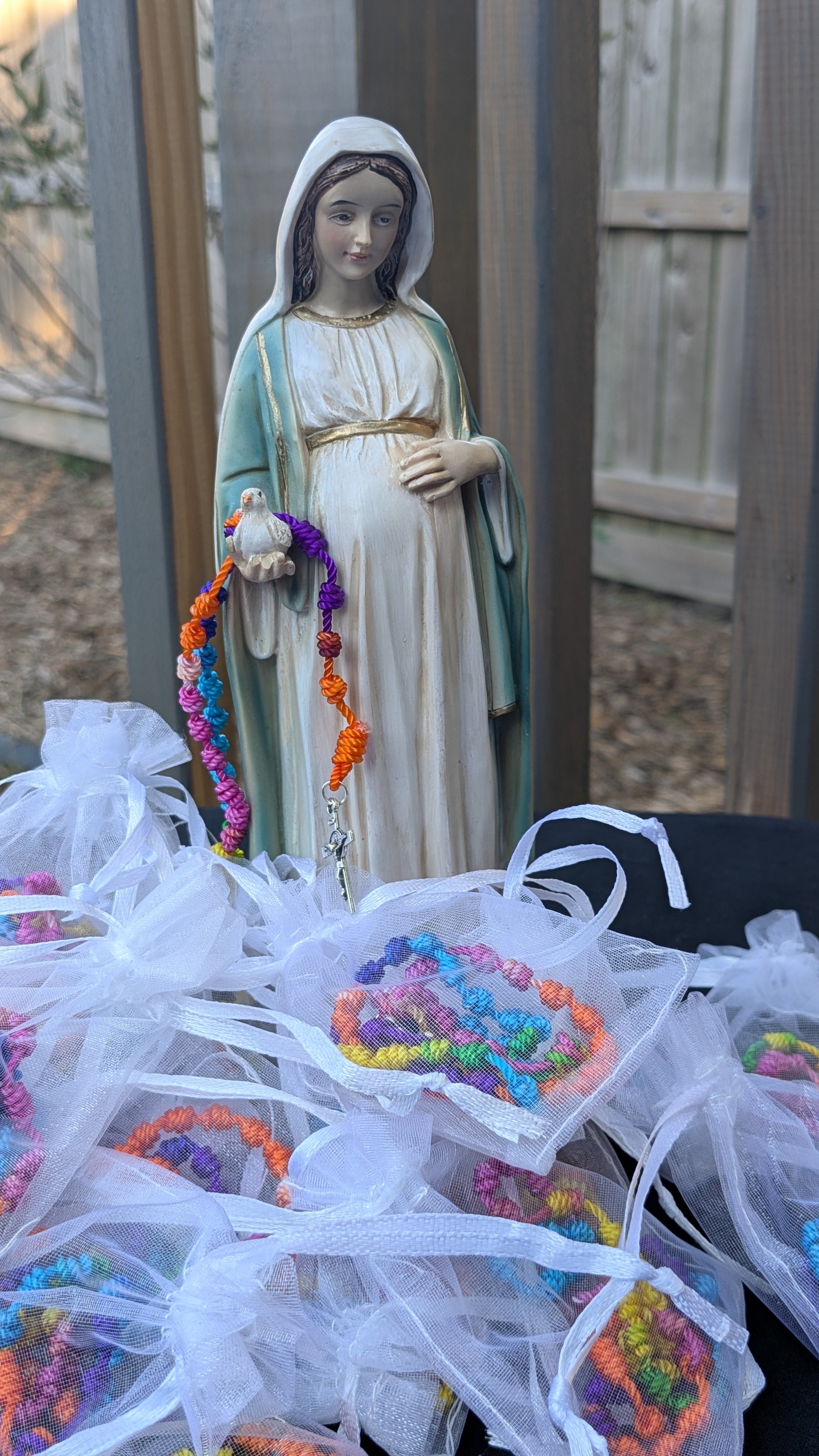 Rainbow, Knotted Rosary, small