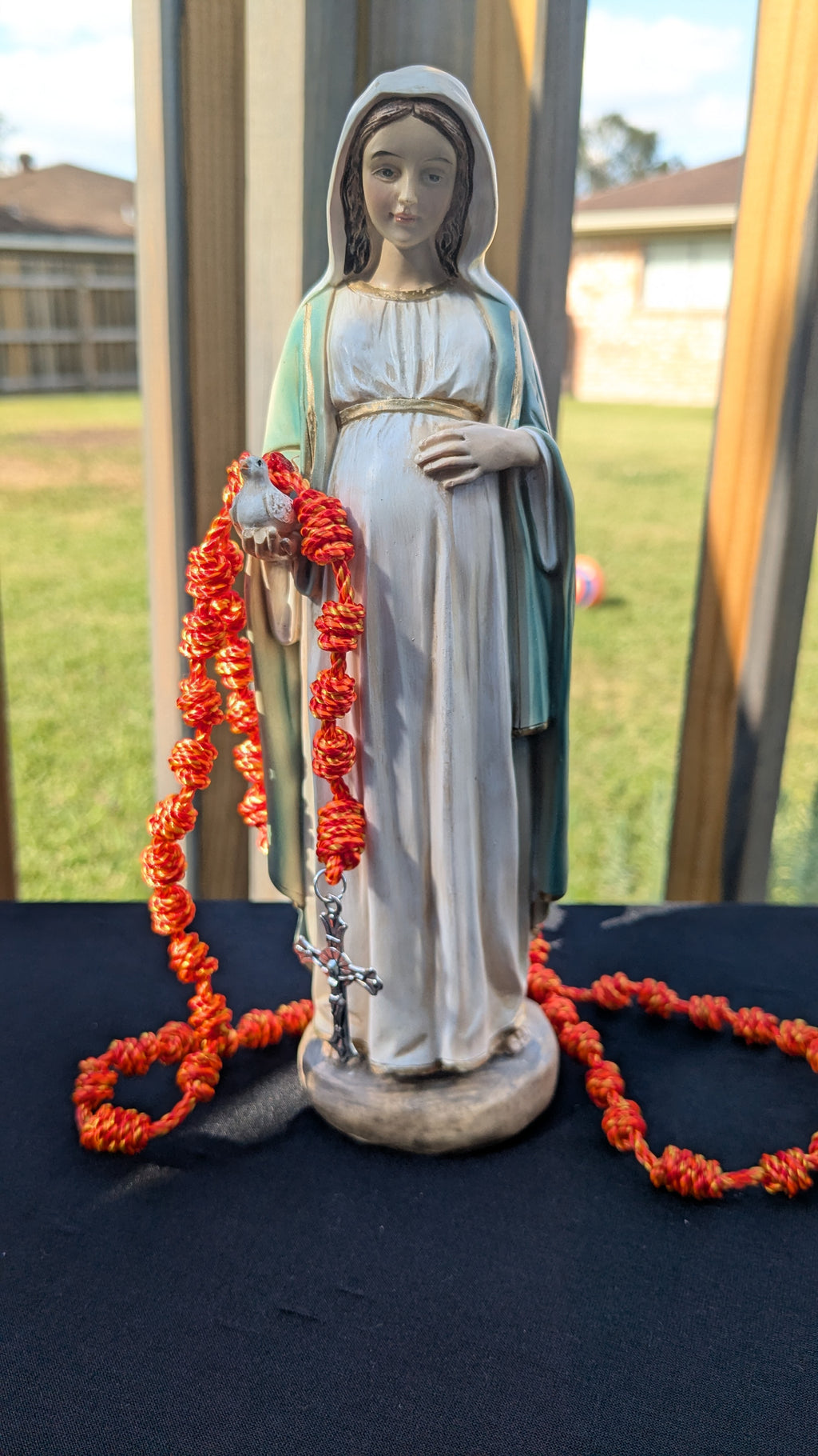 Flames of Fire Knotted Rosary, Large