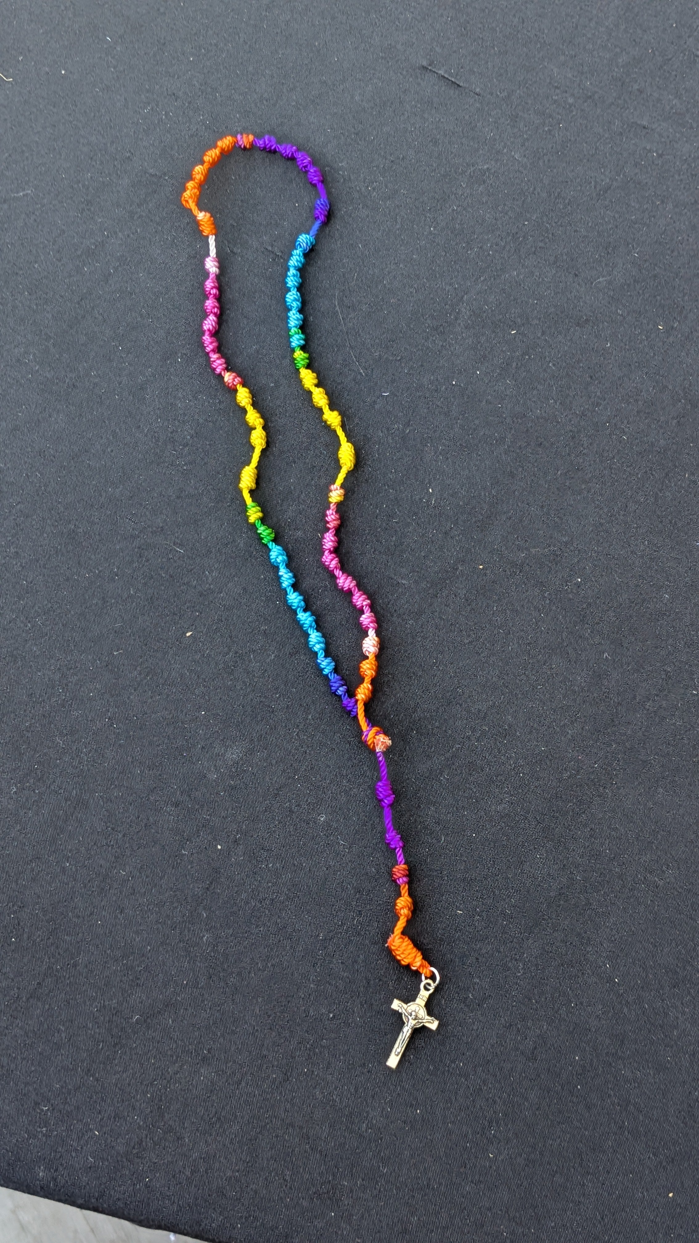 Rainbow, Knotted Rosary, small