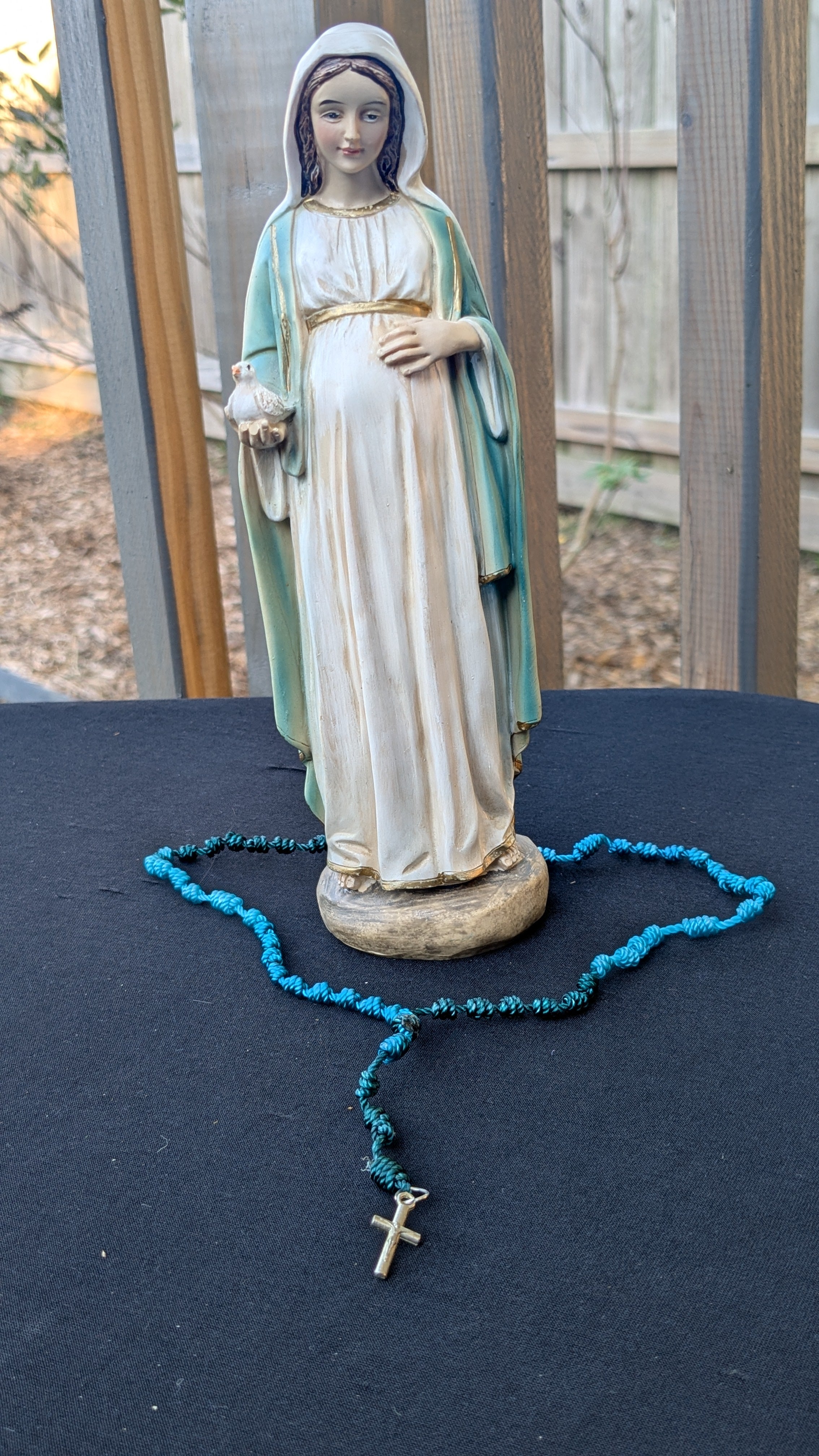 Virigated Blue, Knotted Rosary, small