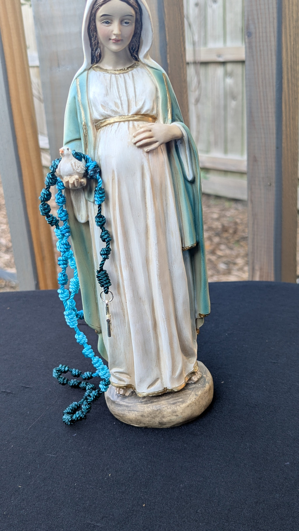 Virigated Blue, Knotted Rosary, small