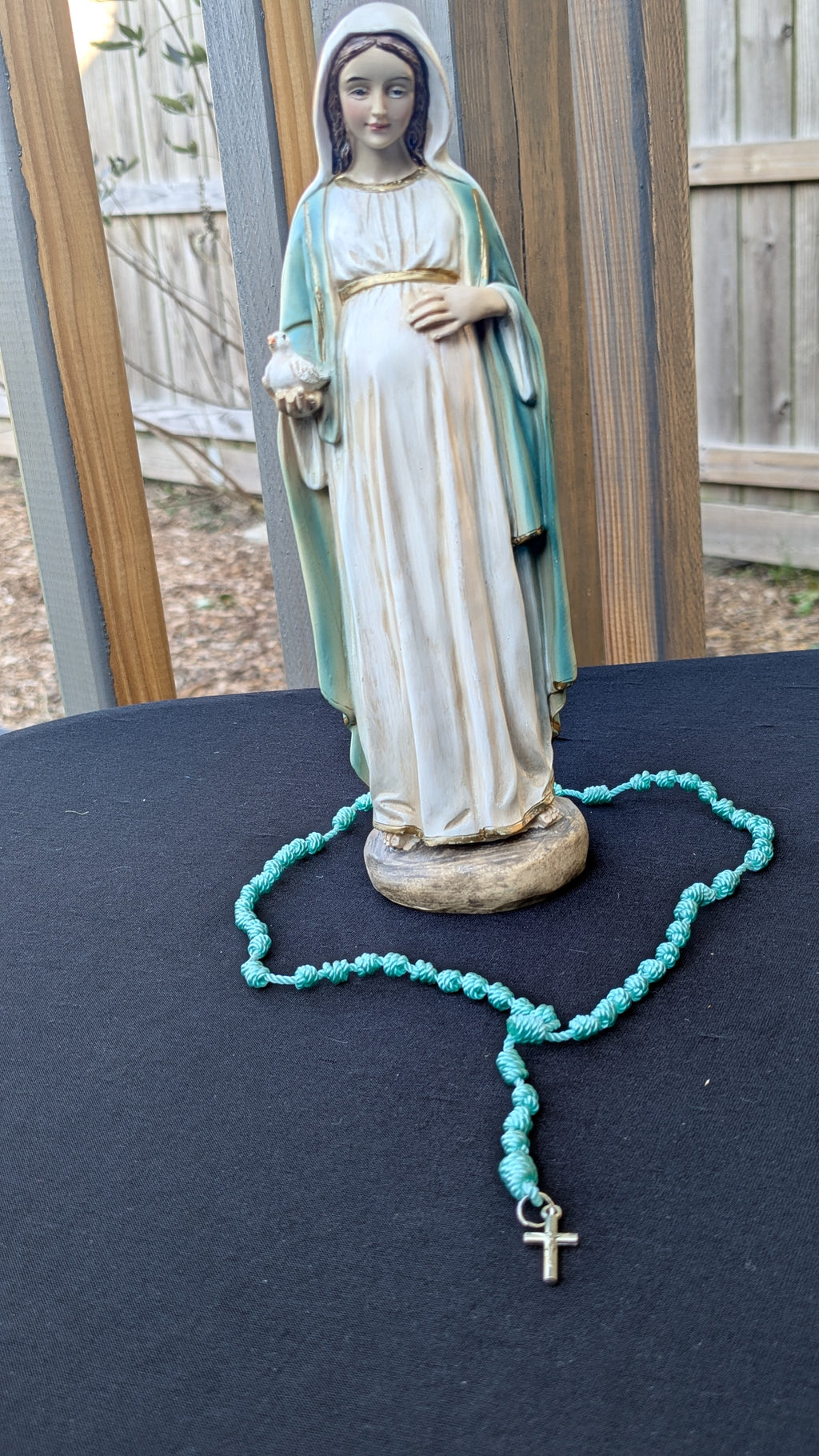 Teal, Knotted Rosary, small