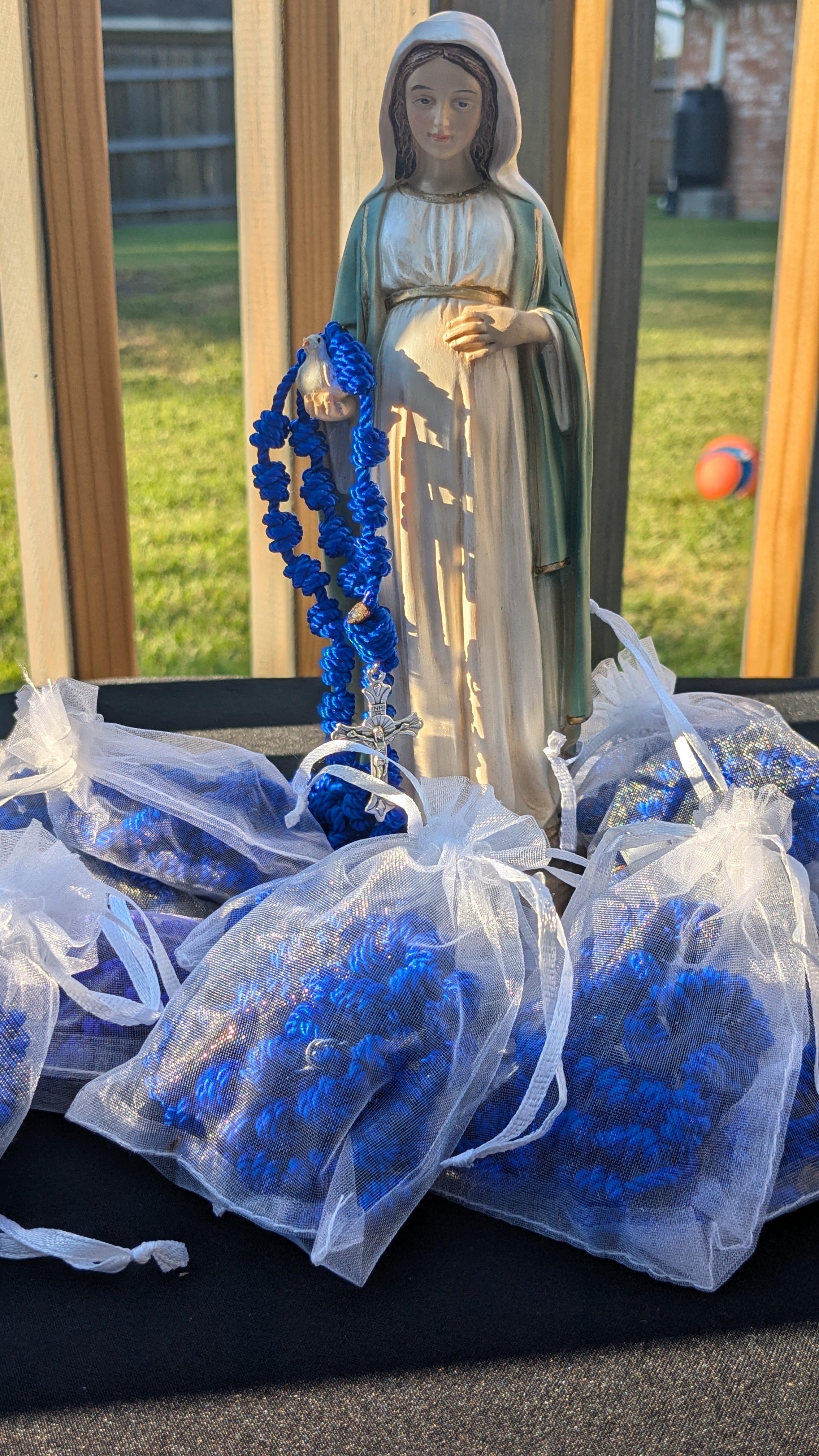 Royal Blue Knotted Rosary, Large