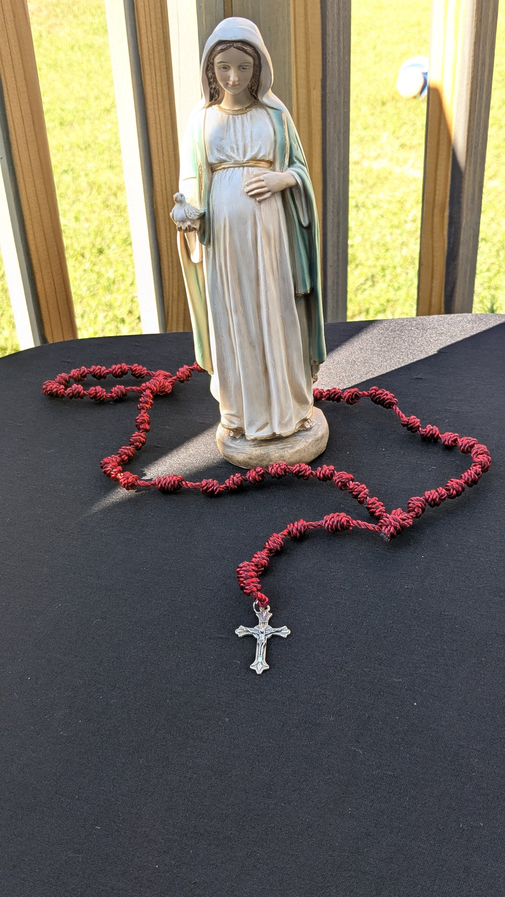 Crimson Knotted Rosary, Large