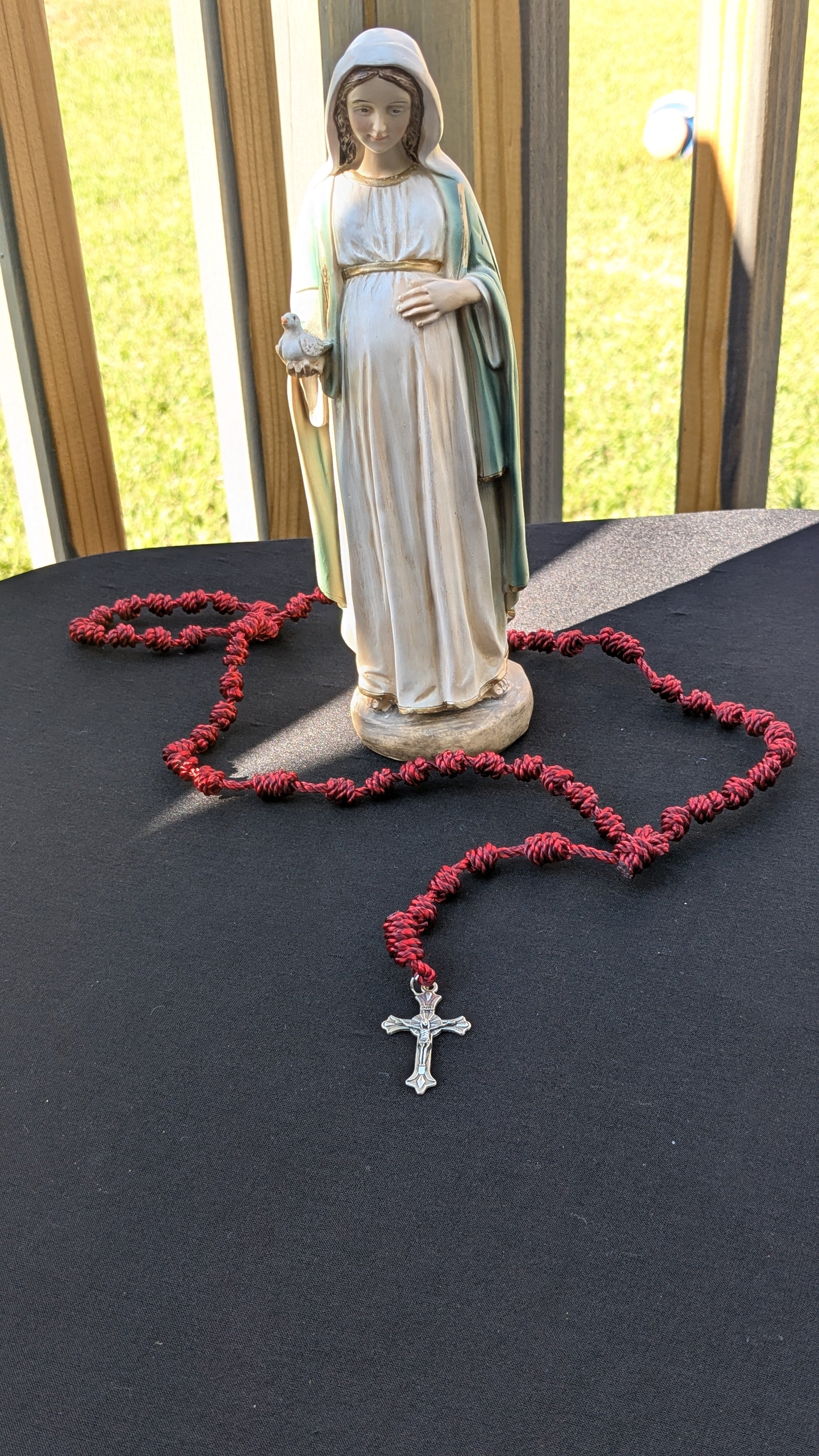 Crimson Knotted Rosary, Large