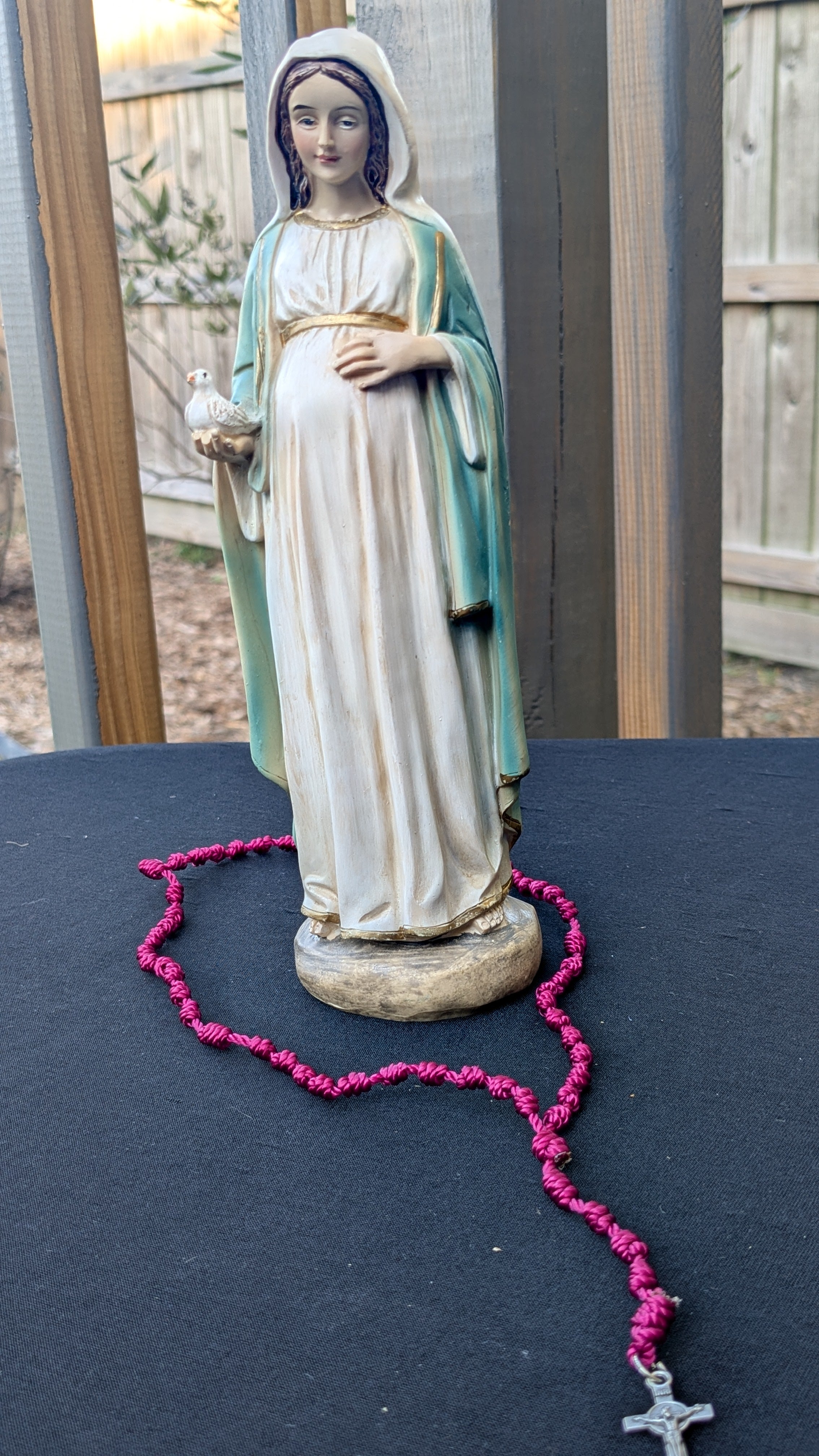 Raspberry Knotted Rosary, small